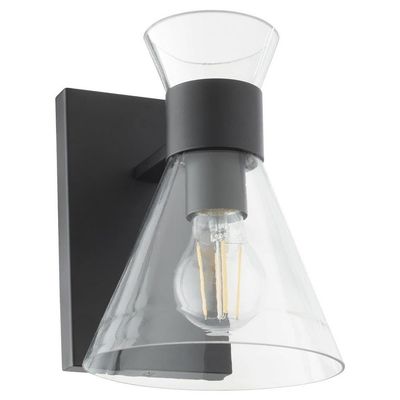 Quorum Lighting 5119-1-259 Beldar Wall Mount, 1-Light 100 Watts, Matte Black W/Clear Glass