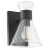Quorum Lighting 5119-1-259 Beldar Wall Mount, 1-Light 100 Watts, Matte Black W/Clear Glass view 2