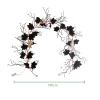 Lighted Halloween Garland, 2 pcs Dead Branches Garland with Skull Ornament, 6.2 FT Glowing Black Branch Garland, Black Garland for Fall Halloween Party Decoration view 2