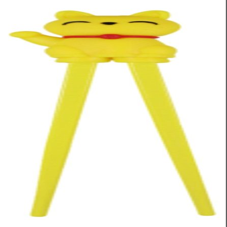 Ebros Gift Reusable Training Chopsticks Set With Animated Silicone Helper Hinge Guide for Sushi Noodles Rice Asian Dining Learning Fun (Yellow Maneki Neko Lucky Cat)
