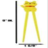 Ebros Gift Reusable Training Chopsticks Set With Animated Silicone Helper Hinge Guide for Sushi Noodles Rice Asian Dining Learning Fun (Yellow Maneki Neko Lucky Cat) view 2