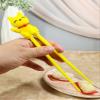 Ebros Gift Reusable Training Chopsticks Set With Animated Silicone Helper Hinge Guide for Sushi Noodles Rice Asian Dining Learning Fun (Yellow Maneki Neko Lucky Cat) view 3