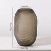HASMI Dry Flower Arrangement Creative Grainy Brown Glass Vase Simple Style Decorative Ornaments Vase Used to Decorate The Kitchen, Office Or Living Room Entrance Flower Vase (Size : L) view 2