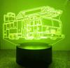 Jinnwell 3D Fire engine truck Night Light Lamp Illusion 16 Color Changing Table Desk Decoration Lamps Gift with Acrylic Flat ABS Base USB Cable Toy view 2