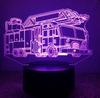 Jinnwell 3D Fire engine truck Night Light Lamp Illusion 16 Color Changing Table Desk Decoration Lamps Gift with Acrylic Flat ABS Base USB Cable Toy view 3