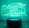 Jinnwell 3D Fire engine truck Night Light Lamp Illusion 16 Color Changing Table Desk Decoration Lamps Gift with Acrylic Flat ABS Base USB Cable Toy view 4