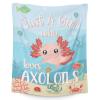 Axolotl Blanket Gifts - 50"x60" Cute Throw Blanket for Adults Kids - Green Soft Plush Throws for Bed, Couch & Travel view 1