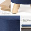 Homebeez Round Ottoman Stool Velvet Foot Rest, Small Footstool with Non-Skid Legs (Dark Blue) view 4