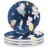 Animals Galaxy Space Ceramic Round Coasters Set of 4 - Absorbent Drink Coasters for Coffee Mugs Wine Glasses Cups, Non-Scratch Place Mats for Kitchen Bar Counter Dining Office Table Decor view 1