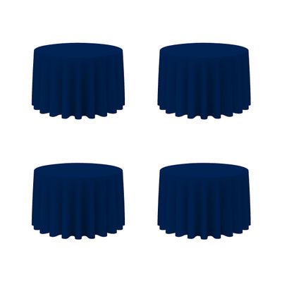 BRILLMAX 4 Pack Navy Blue Round Tablecloths 108 Inch for 48" Tables