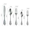 Dinner spoon set 304 Stainless Steel Tableware High-grade Western Tableware Set Personalized Relief Dessert Spoon Meal Spoon Dinner Spoon/Soup Ladles (Color : D) view 2