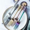 Dinner spoon set 304 Stainless Steel Tableware High-grade Western Tableware Set Personalized Relief Dessert Spoon Meal Spoon Dinner Spoon/Soup Ladles (Color : D) view 3