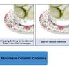 Christmas Hellebore Berries Ceramic Round Coasters Set of 4 - Absorbent Drink Coasters for Coffee Mugs Wine Glasses Cups, Non-Scratch Place Mats for Kitchen Bar Counter Dining Office Table Decor view 3
