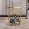 REMYS Rolling Laundry Basket with Wheels Wire Hampers Laundry Cart Handle (Color : Gold) view 2