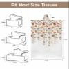Florals Tissues Box Cover Rectangular Square Travel Car Tissue Holder with Hanging Strip,4 Packs Multifunctional Bathroom Toilet Tissue Boxes Storage Bag,Orange Teal Green Summer Fall Flowers view 2