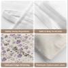 Retro Flowers Leaves Tissues Box Cover Rectangular Square Travel Car Tissue Holder with Hanging Strip,2 Packs Bathroom Toilet Tissue Boxes Storage Bag,Summer Fall Purple Grey Plant Floral Leaf view 4