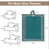 Blue Green Black Tissues Box Cover Rectangular Square Travel Car Tissue Holder with Hanging Strip,2 Packs Bathroom Toilet Tissue Boxes Storage Bag,Traditional Blue Black Geometric Tile Pattern view 2