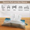 Blue Brown Wood Tissues Box Cover Rectangular Square Travel Car Tissue Holder with Hanging Strip,2 Packs Multifunctional Bathroom Toilet Tissue Boxes Storage Organizer Bag,Farmhouse Ombre Color view 3