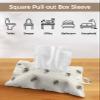 Spring Bee Tissues Box Cover Rectangular Square Travel Car Tissue Holder with Hanging Strip,2 Packs Multifunctional Bathroom Toilet Tissue Boxes Storage Organizer Bag,Geometric Honey Plaid Comb view 3