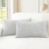CaliTime Throw Pillow Covers Decorative 16 X 26 Inches Pack of 2 Cozy Chenille Cushion Cases for Couch Sofa Bed Living Room Home Moonbeam Gray view 1