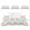 Khaki Leaves Tissues Box Cover Rectangular Square Travel Car Tissue Holder with Hanging Strip,4 Packs Multifunctional Bathroom Toilet Tissue Boxes Storage Organizer Bag,Abstract Grey Leaf Plant Art view 1