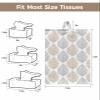 Khaki Leaves Tissues Box Cover Rectangular Square Travel Car Tissue Holder with Hanging Strip,4 Packs Multifunctional Bathroom Toilet Tissue Boxes Storage Organizer Bag,Abstract Grey Leaf Plant Art view 2