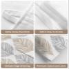 Khaki Leaves Tissues Box Cover Rectangular Square Travel Car Tissue Holder with Hanging Strip,4 Packs Multifunctional Bathroom Toilet Tissue Boxes Storage Organizer Bag,Abstract Grey Leaf Plant Art view 4