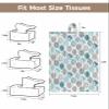 Teal Grey Leaves Tissues Box Cover Rectangular Square Travel Car Tissue Holder with Hanging Strip,2 Packs Multifunctional Bathroom Toilet Tissue Boxes Storage Organizer Bag,Rustic Fall Leaf Watercolor view 2