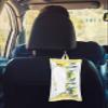 Rustic Lemon Summer Green Leaf Tissues Box Cover Rectangular Square Travel Car Tissue Holder with Hanging Strip,2 Packs Bathroom Toilet Tissue Boxes Storage Bag,Yellow and White Buffalo Plaid view 2