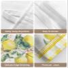 Rustic Lemon Summer Green Leaf Tissues Box Cover Rectangular Square Travel Car Tissue Holder with Hanging Strip,2 Packs Bathroom Toilet Tissue Boxes Storage Bag,Yellow and White Buffalo Plaid view 4