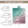 Ombre Green Dark Red Tissues Box Cover Rectangular Square Travel Car Tissue Holder with Hanging Strip,2 Packs Multifunctional Bathroom Toilet Tissue Boxes Storage Bag,Abstract Beach Ocean Seawaves view 2