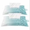 Ombre Teal Tissues Box Cover Rectangular Square Travel Car Tissue Holder with Hanging Strip,2 Packs Bathroom Toilet Tissue Boxes Storage Bag,Summer Fall White Leaves Floral Flowers Watercolor view 1