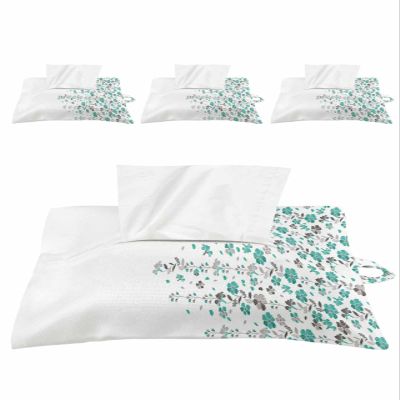 Floral Leaf Tissues Box Cover Rectangular Square Travel Car Tissue Holder with Hanging Strip,4 Packs Bathroom Toilet Tissue Boxes Storage Bag,Summer Fall Teal Leaves Flower Watercolor White