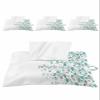 Floral Leaf Tissues Box Cover Rectangular Square Travel Car Tissue Holder with Hanging Strip,4 Packs Bathroom Toilet Tissue Boxes Storage Bag,Summer Fall Teal Leaves Flower Watercolor White view 1