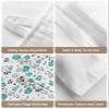 Floral Leaf Tissues Box Cover Rectangular Square Travel Car Tissue Holder with Hanging Strip,4 Packs Bathroom Toilet Tissue Boxes Storage Bag,Summer Fall Teal Leaves Flower Watercolor White view 4
