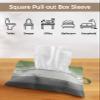 Country Green Wood Tissues Box Cover Rectangular Square Travel Car Tissue Holder with Hanging Strip,2 Packs Multifunctional Bathroom Toilet Tissue Boxes Storage Organizer Bag,Ombre Grey White view 3