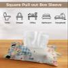 Hello Spring Tissues Box Cover Rectangular Square Travel Car Tissue Holder with Hanging Strip,4 Packs Multifunctional Bathroom Toilet Tissue Boxes Storage Bag,Tulip Gnomes Colorful Flower Blue Plaid view 3