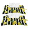 Rustic Black and White Stripes Tissues Box Cover Rectangular Square Travel Car Tissue Holder with Hanging Strip,2 Packs Bathroom Toilet Tissue Boxes Storage Bag,Summer Lemon Yellow Green Leaves view 1