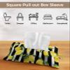 Rustic Black and White Stripes Tissues Box Cover Rectangular Square Travel Car Tissue Holder with Hanging Strip,2 Packs Bathroom Toilet Tissue Boxes Storage Bag,Summer Lemon Yellow Green Leaves view 3