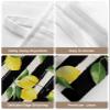Rustic Black and White Stripes Tissues Box Cover Rectangular Square Travel Car Tissue Holder with Hanging Strip,2 Packs Bathroom Toilet Tissue Boxes Storage Bag,Summer Lemon Yellow Green Leaves view 4