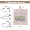 Daisy Flowers Tissues Box Cover Rectangular Square Travel Car Tissue Holder with Hanging Strip,4 Packs Multifunctional Bathroom Toilet Tissue Boxes Storage Bag,Vintage Florals Pink Buffalo Plaid Check view 2