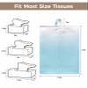 Abstract Modern Gradient Art Tissues Box Cover Rectangular Square Travel Car Tissue Holder with Hanging Strip,4 Packs Bathroom Toilet Tissue Boxes Storage Bag,Ombre Sky Blue White Color view 2