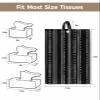 Bohemian Geometric Tissues Box Cover Rectangular Square Travel Car Tissue Holder with Hanging Strip,4 Packs Multifunctional Bathroom Toilet Tissue Boxes Storage Bag,Boho Style Stripes Triangle Black view 2
