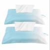 Abstract Modern Gradient Art Tissues Box Cover Rectangular Square Travel Car Tissue Holder with Hanging Strip,2 Packs Bathroom Toilet Tissue Boxes Storage Bag,Ombre Sky Blue White Color view 1