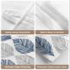 Navy Blue Leaf Tissues Box Cover Rectangular Square Travel Car Tissue Holder with Hanging Strip,2 Packs Multifunctional Bathroom Toilet Tissue Boxes Storage Bag,Grey Abstract Plant Leaves Art view 4