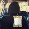 Lemon Farmhouse Gnomes Tissues Box Cover Rectangular Square Travel Car Tissue Holder with Hanging Strip,2 Packs Multifunctional Bathroom Toilet Tissue Boxes Storage Bag,Yellow Black White Checkered view 2