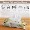 Lemon Farmhouse Gnomes Tissues Box Cover Rectangular Square Travel Car Tissue Holder with Hanging Strip,2 Packs Multifunctional Bathroom Toilet Tissue Boxes Storage Bag,Yellow Black White Checkered view 3