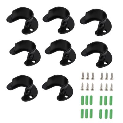 Zerodeko 8 Pack Stainless Steel Clothesline Pole Pedestals Rod Socket Flange Holder for Closet Rods End Supports with Sturdy Construction