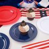 FLOWERCAT 180PCS 4th of July Plates for Independence Day - 4th of July Decorations Include 60Blue Plates, 60White Plates and 60 Red Plates view 3