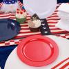 FLOWERCAT 180PCS 4th of July Plates for Independence Day - 4th of July Decorations Include 60Blue Plates, 60White Plates and 60 Red Plates view 4